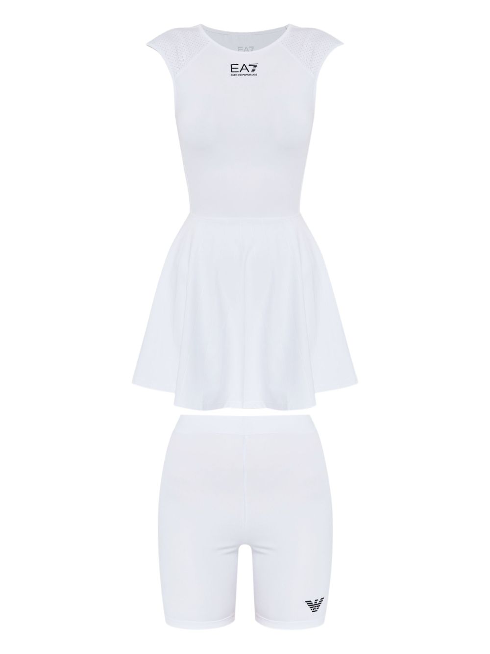 Ea7 Emporio Armani logo-print dress - White