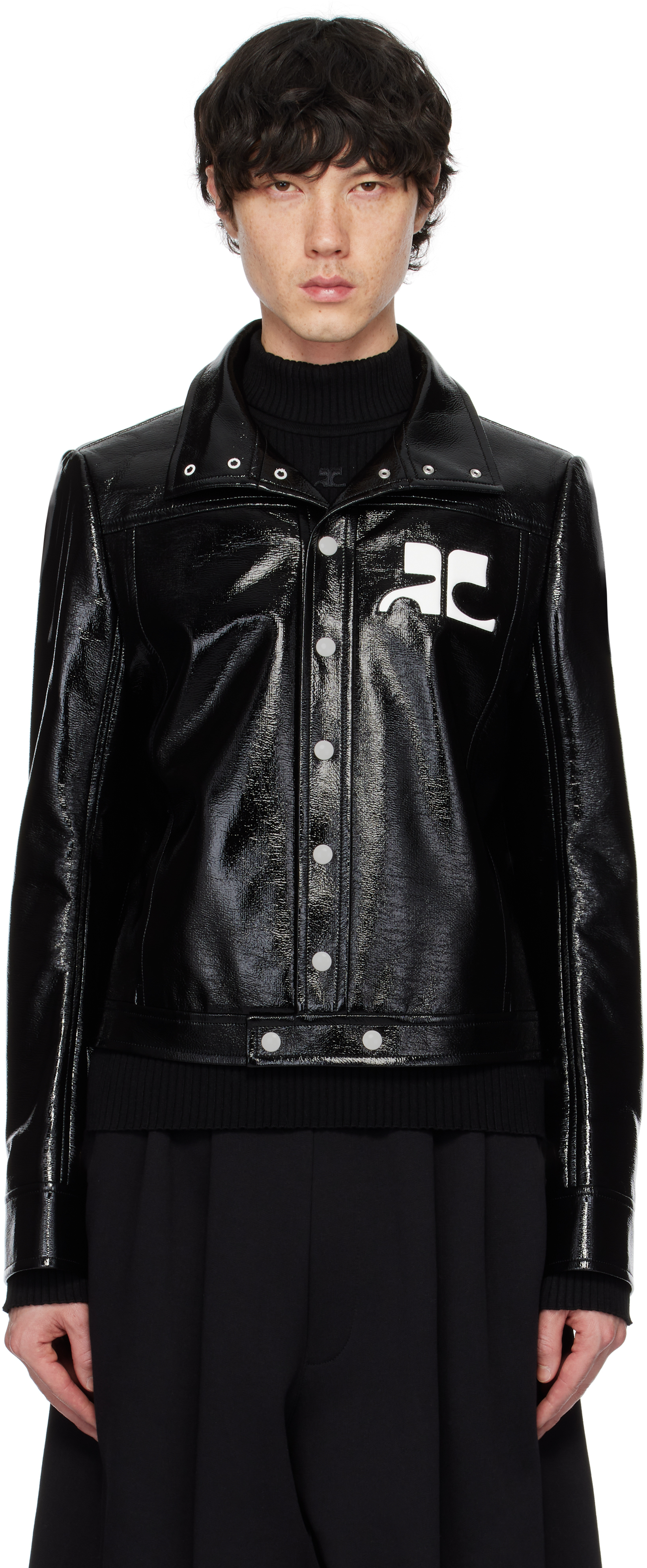 Courrèges Black Reedition Vinyl Jacket
