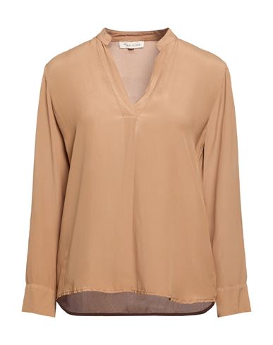 Woman Top Khaki Size 12 Viscose, Silk