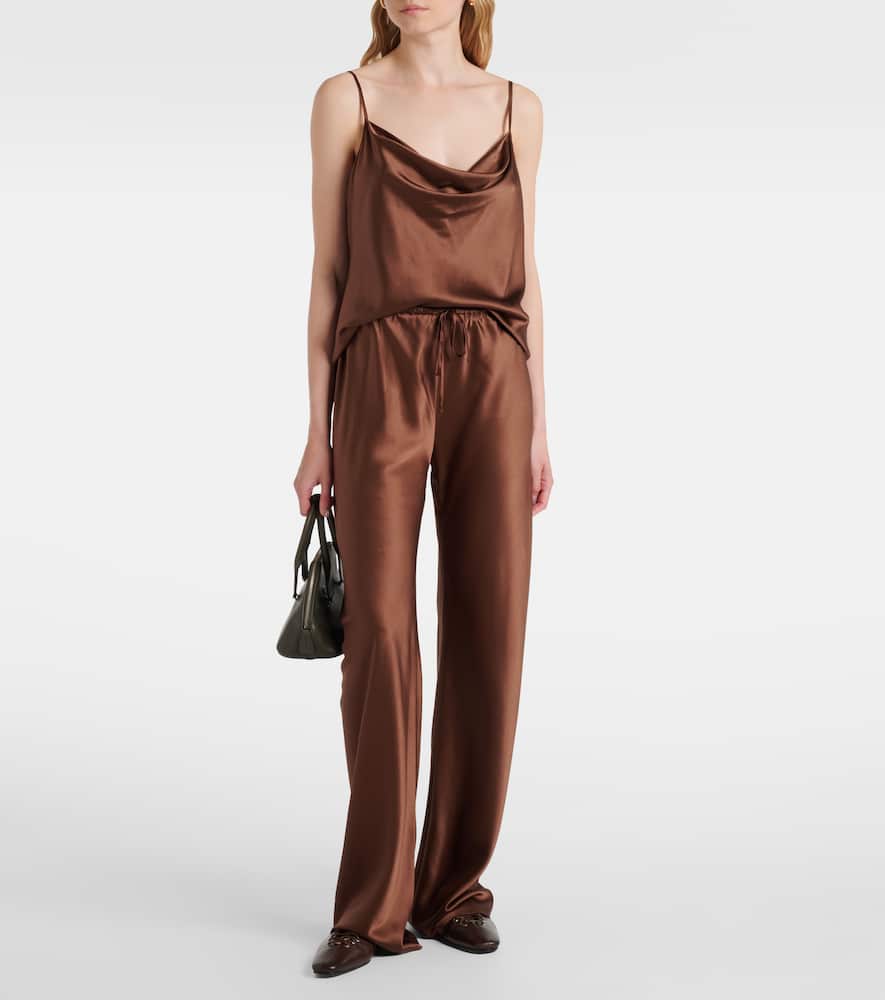 Billie silk-blend straight pants