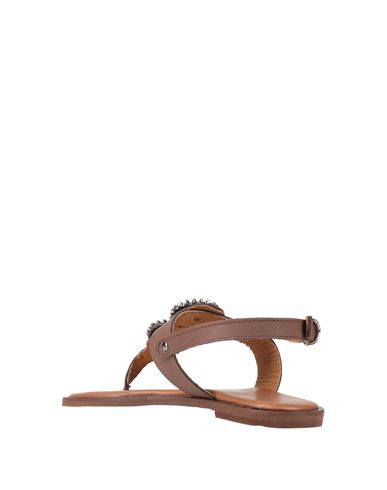 Woman Thong sandal Dark brown Size 6 Leather