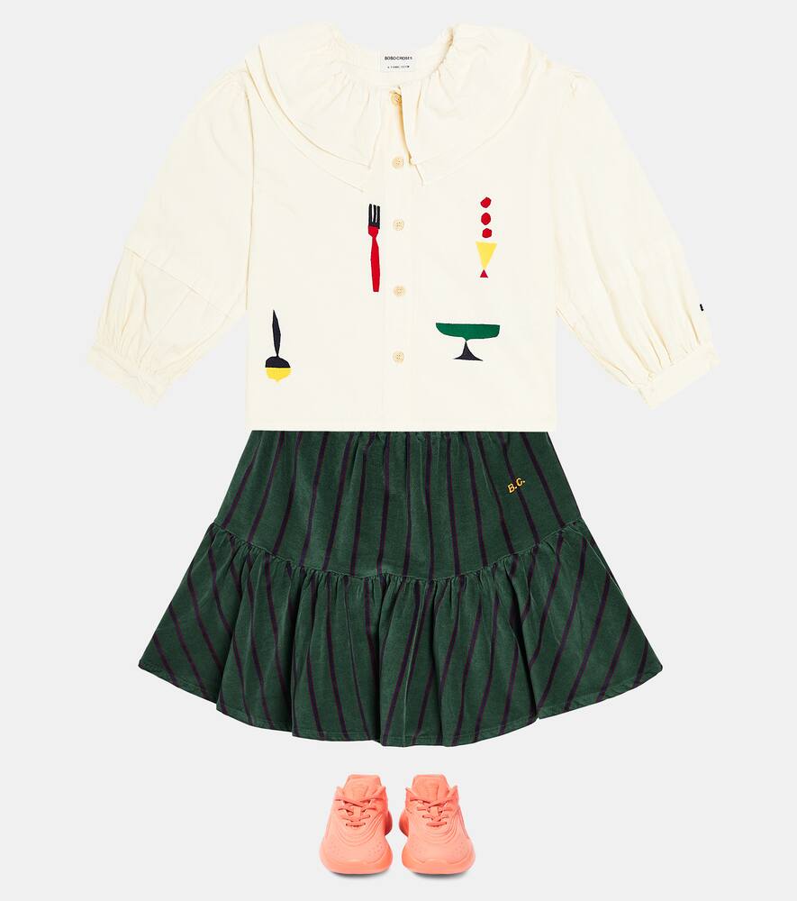 Bobo Choses Striped velvet skirt