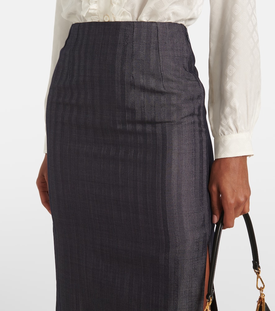 Wool-blend pencil skirt
