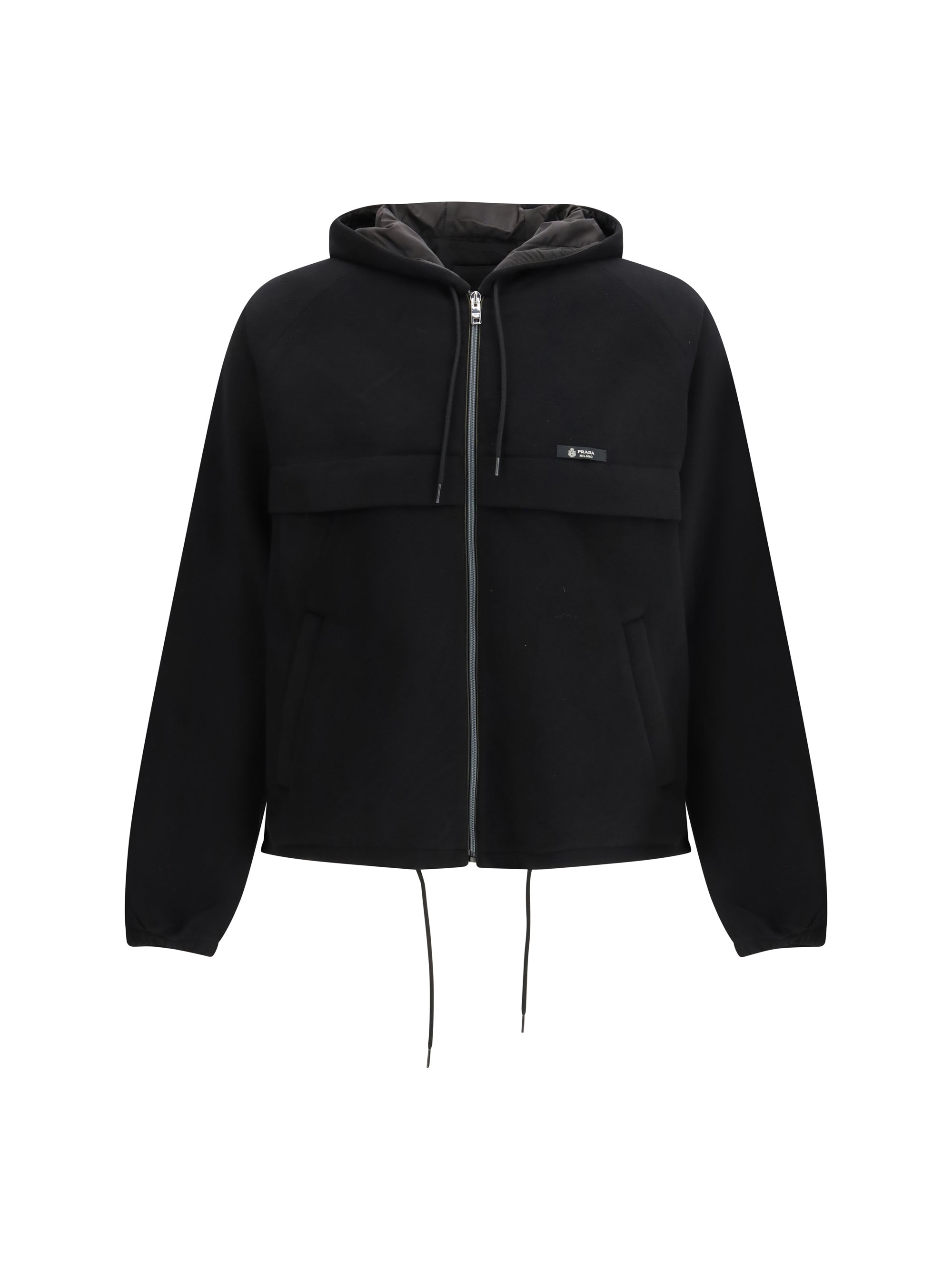 Technical Hooded Blouson Jacket — Black