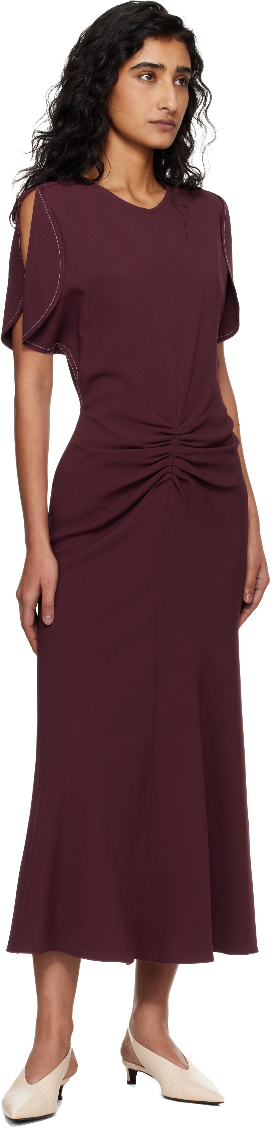 Burgundy Bela Midi Dress