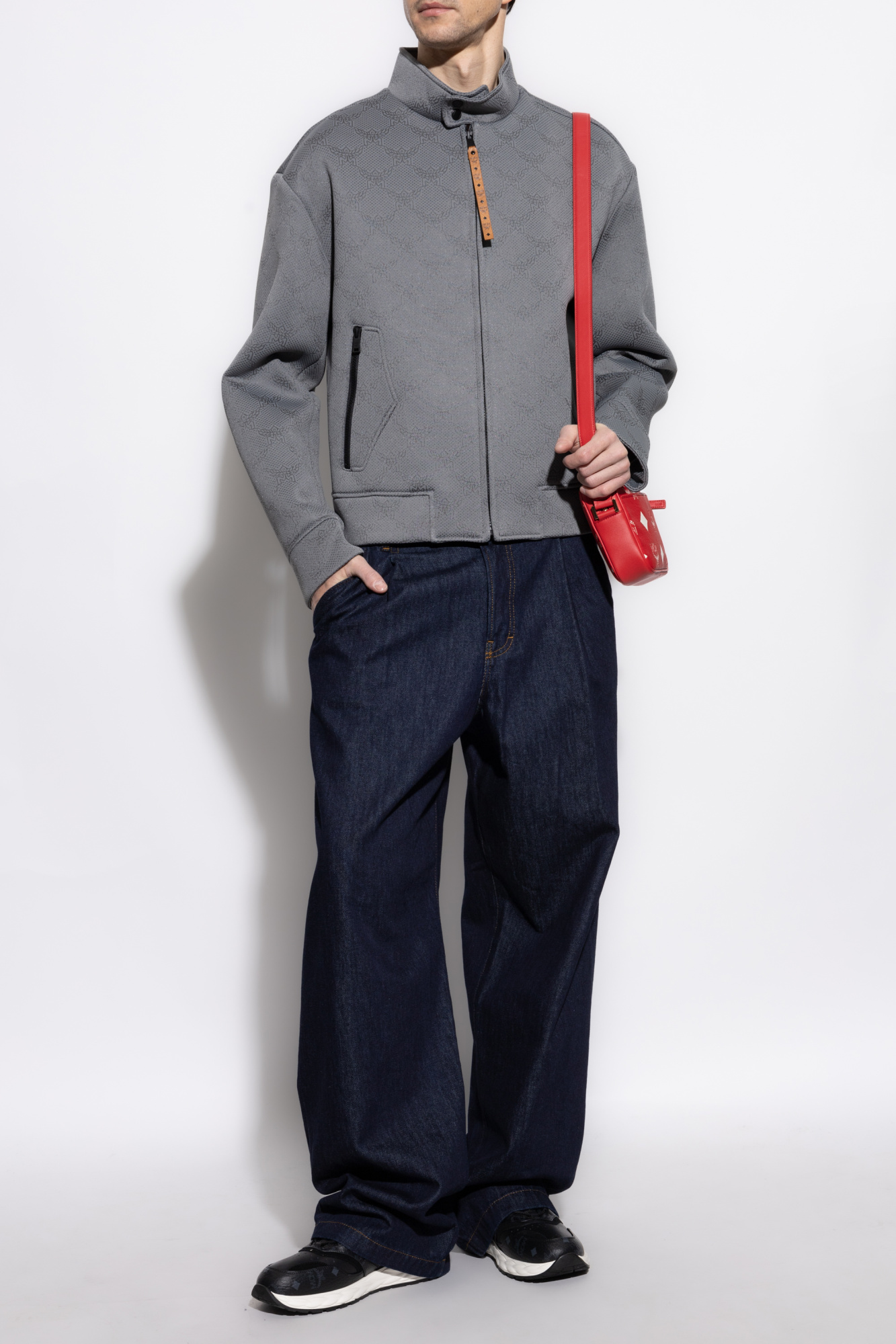 Jacket With Monogram, Men's, Grey