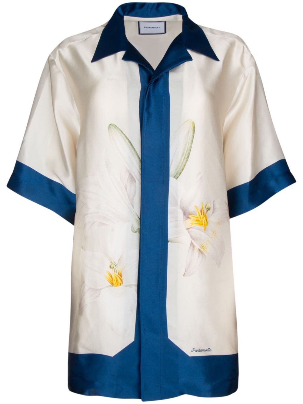 Floral-print silk shirt - White