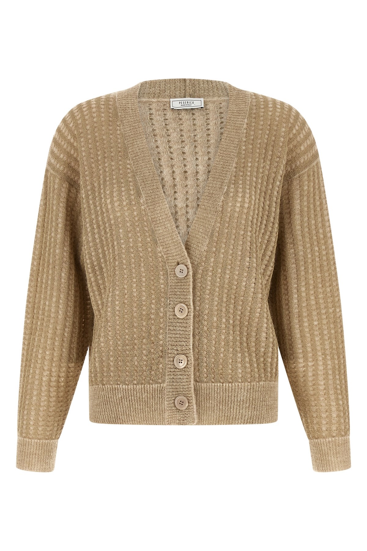 Waffle Lamé Cardigan