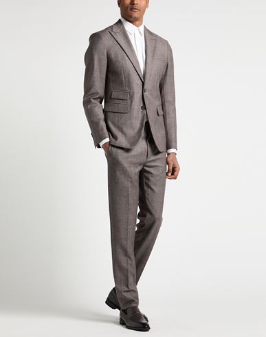 Man Suit Taupe Size 42 Virgin Wool