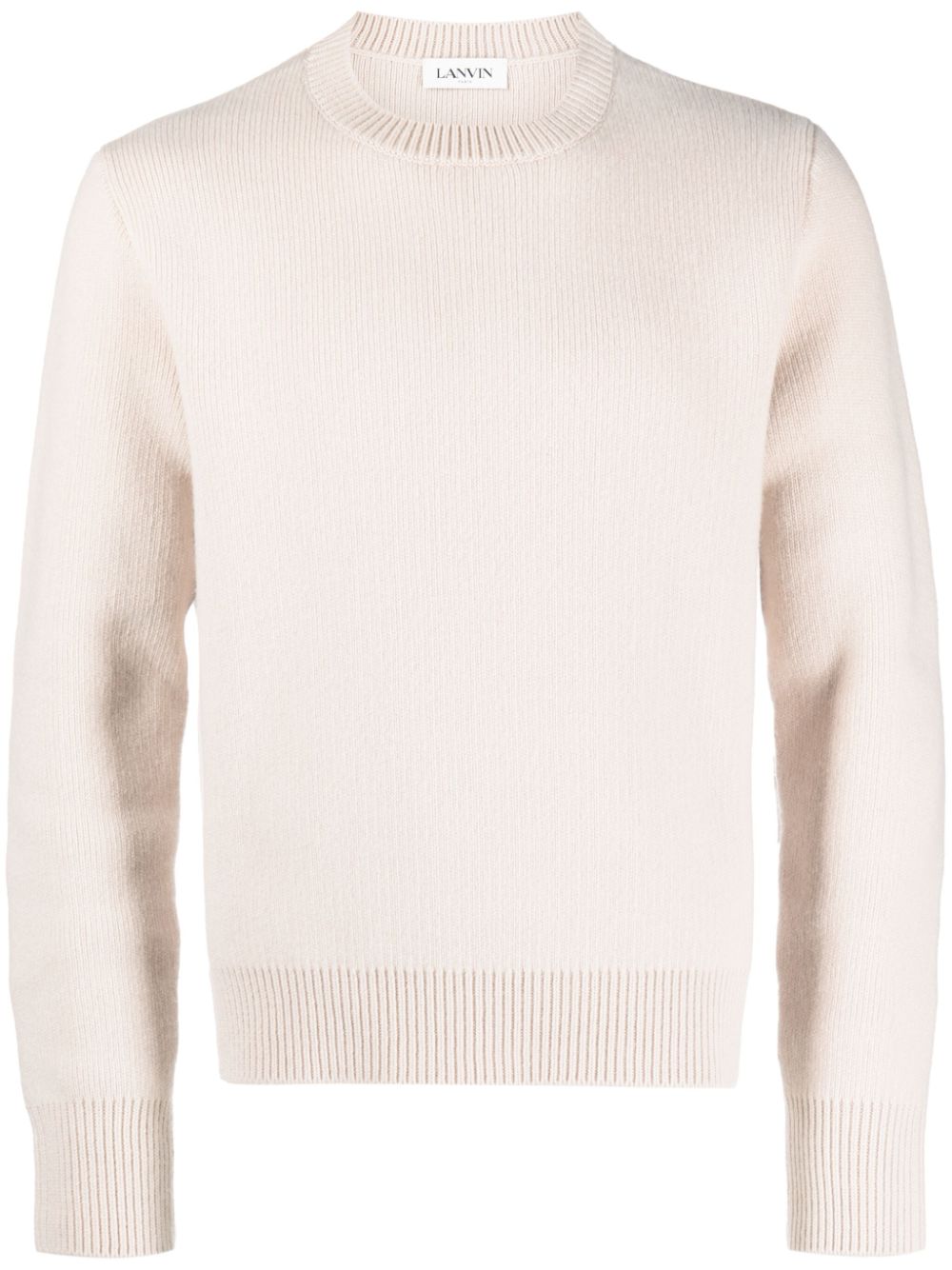 Crew-neck wool-cashmere jumper - Neutrals