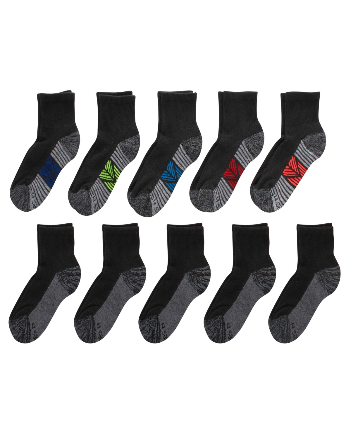 Big Boys Ultimate Ankle Socks, Pack of 10 - Black
