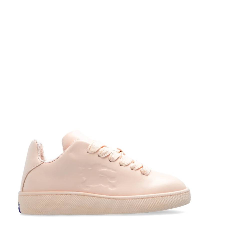 Leather Box Sneakers With Equestrian Knight Motif