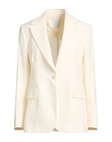 Platinum Woman Blazer Ivory Size 4 Linen, Wool