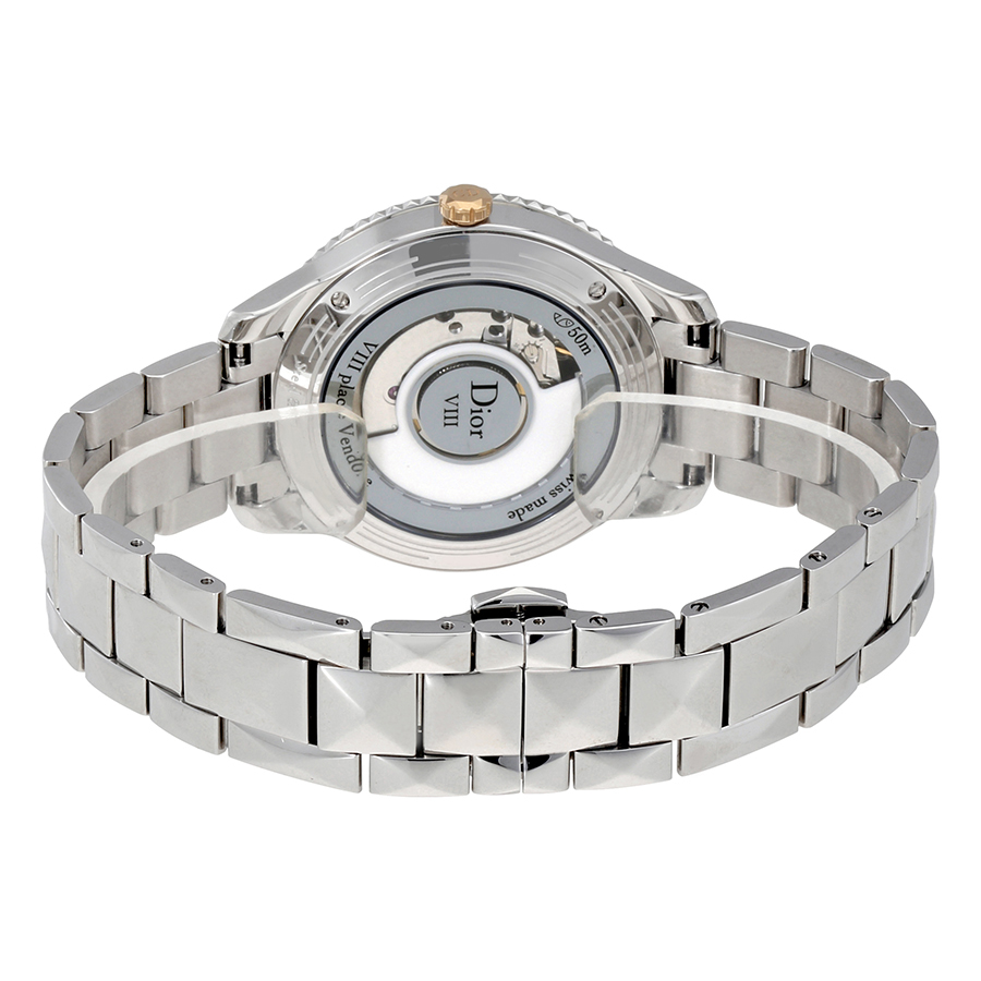 Pre-owned VIII Montaigne White Mother of Pearl Diamond-set Dial Ladies Watch CD1535I0M001