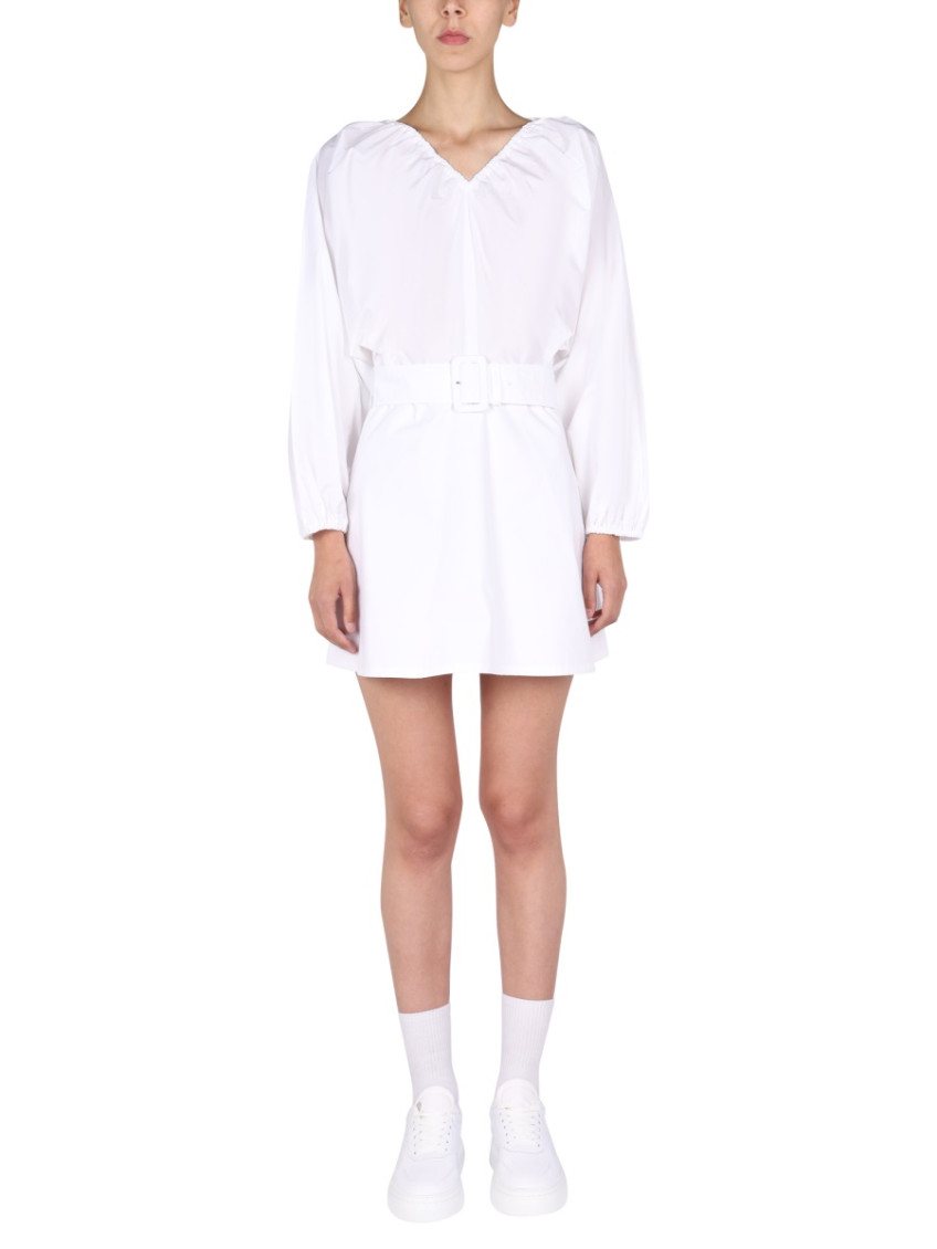 Oversize-collar cotton dress