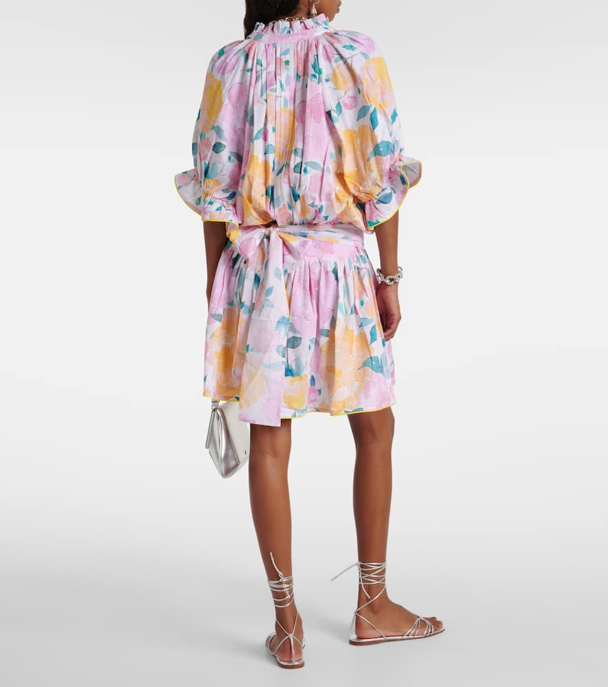 Juliet Dunn Floral cotton and linen minidress