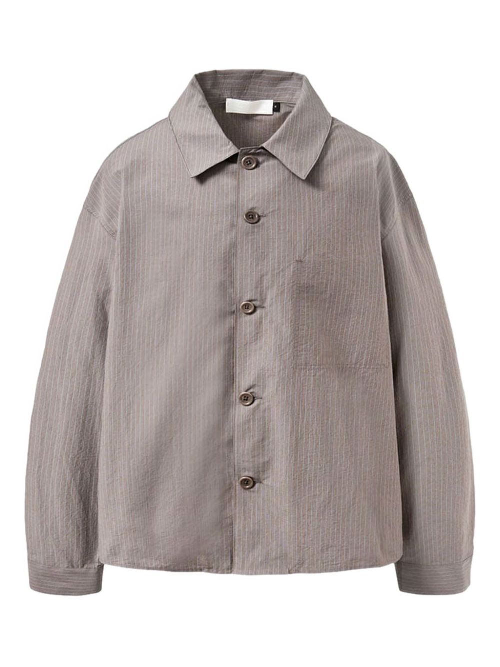 Striped patch-pocket shirt - Grey