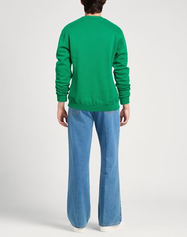 Man Sweatshirt Green Size S Cotton, Polyester