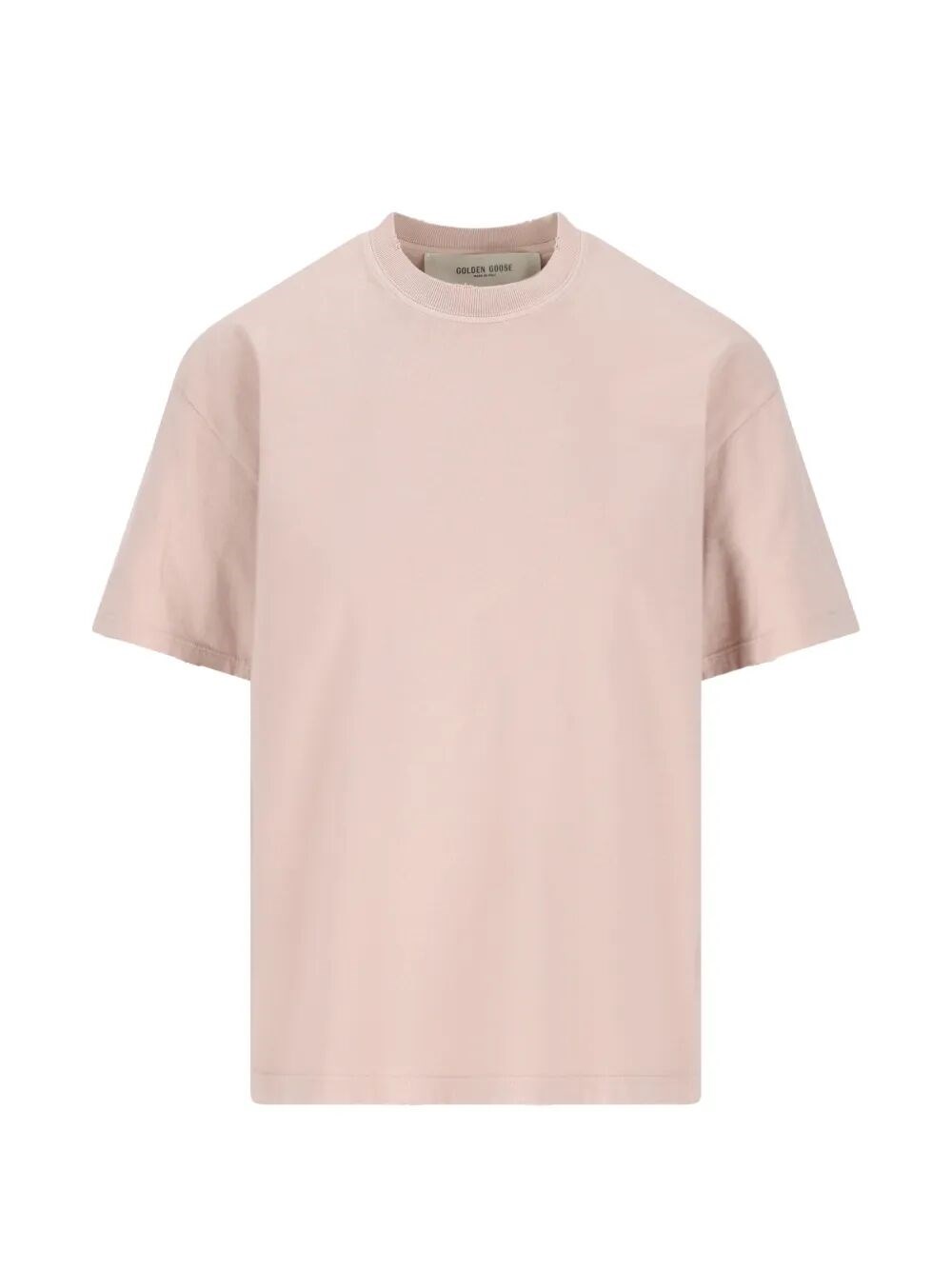 Aged-Effect Cotton T-Shirt With Reverse Logo On The Back