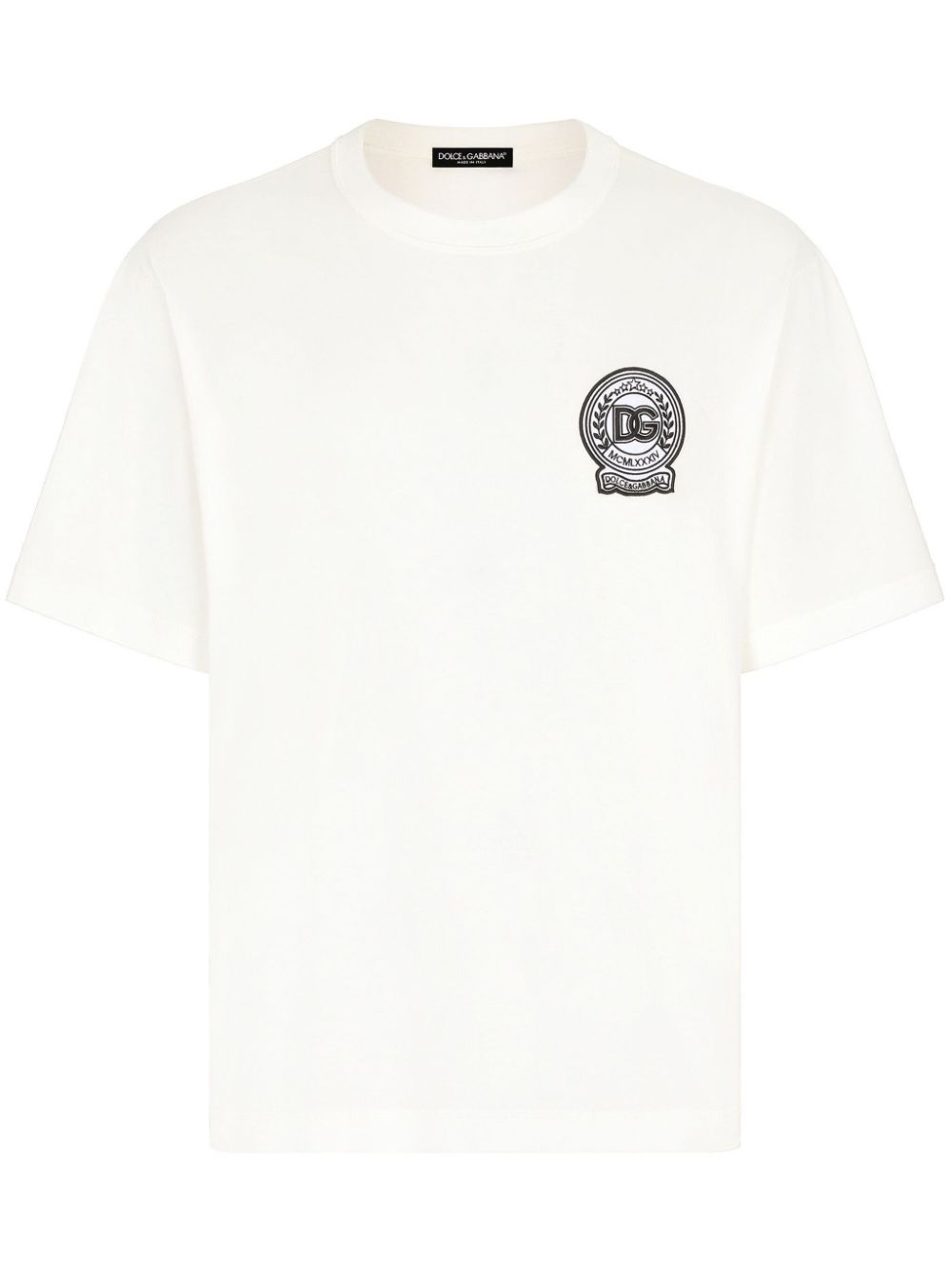 DG-embroidered cotton T-shirt - Neutrals