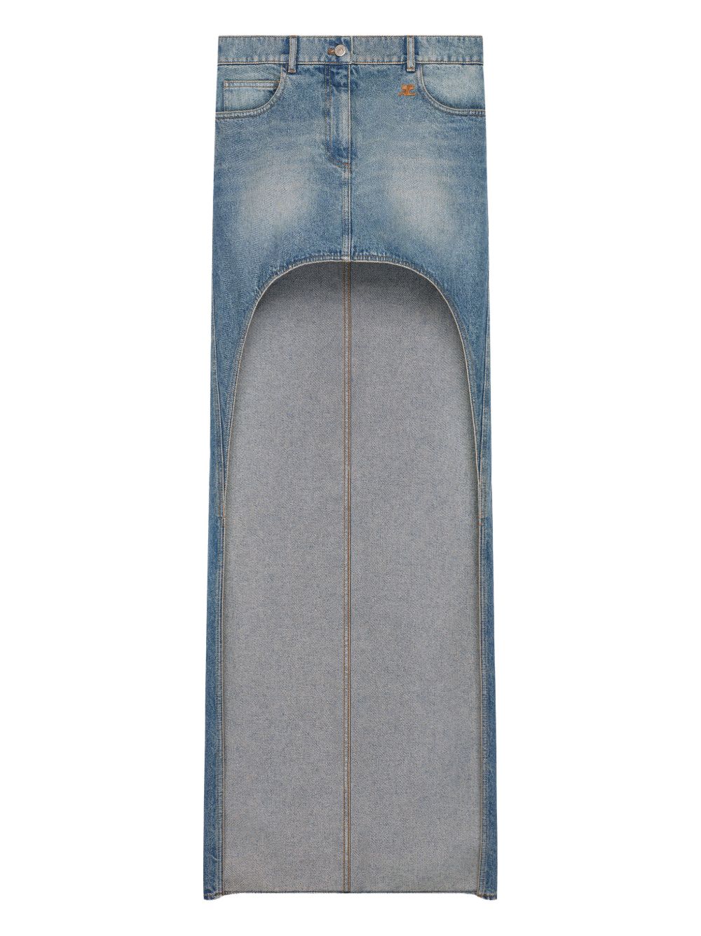 CourrÃ¨ges Denim cotton skirt