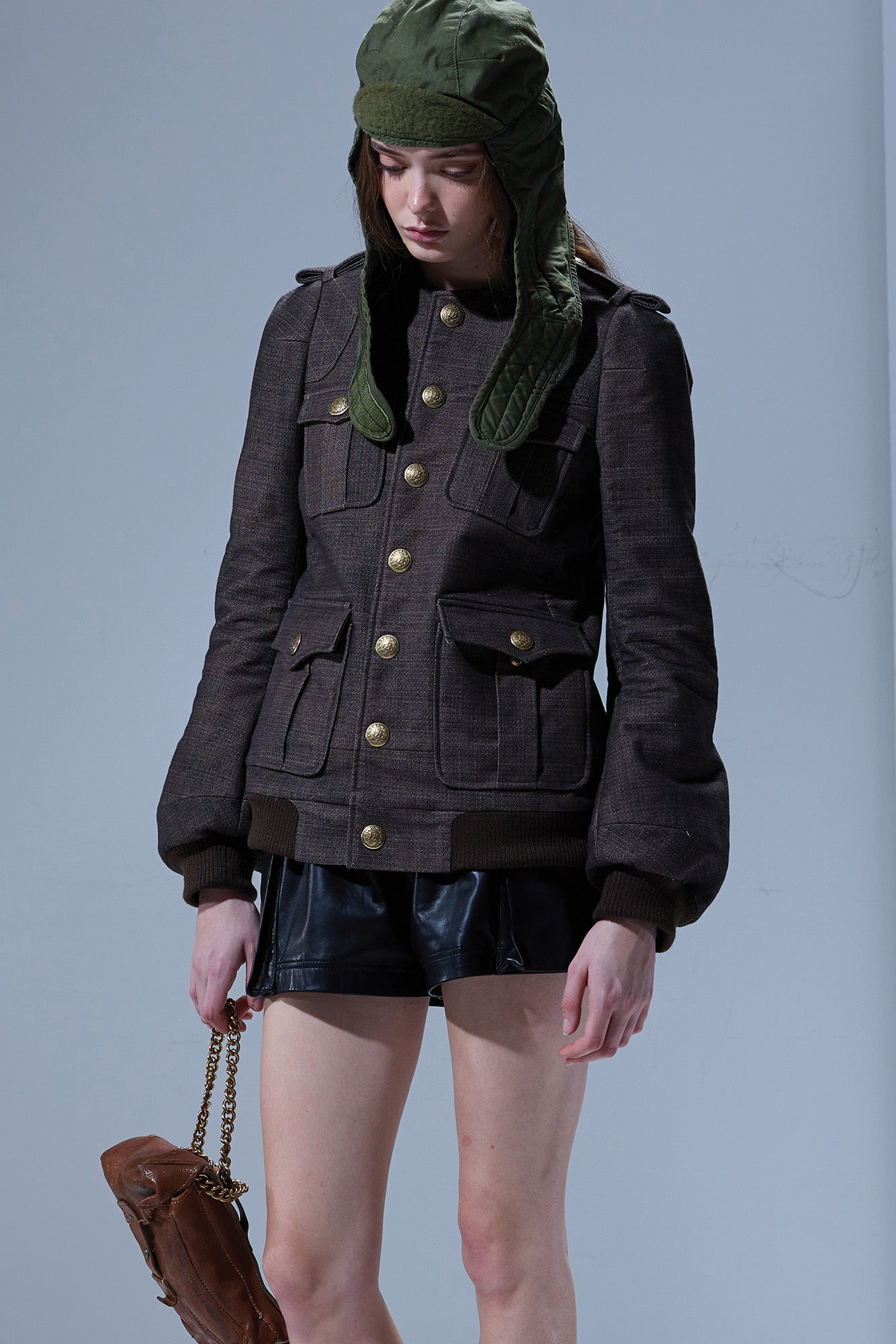 R13 Elongated Officer Jacket - Dark Brown