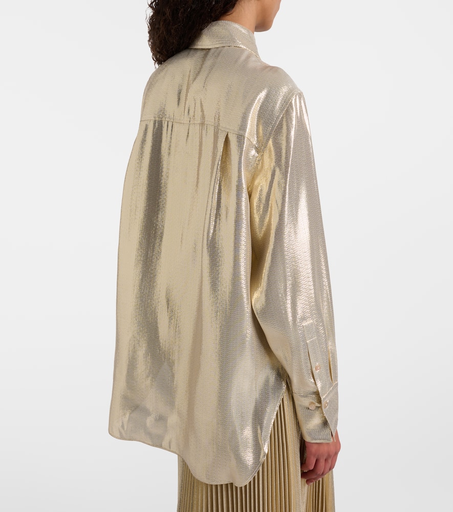 Capri silk-blend lamé blouse