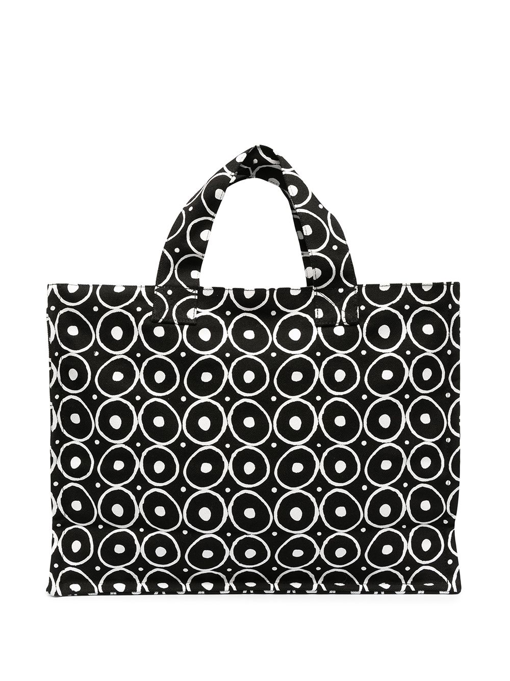 Graphic print cotton tote - Black