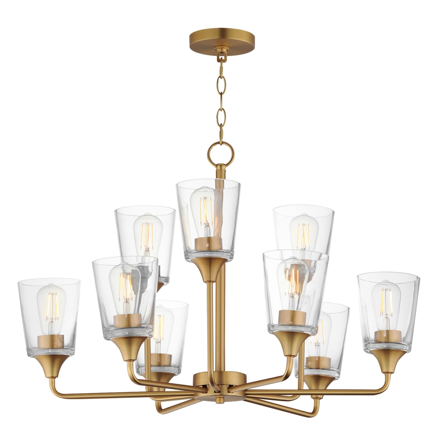 Natural Aged Brass Chandelier from the Hudson Collection