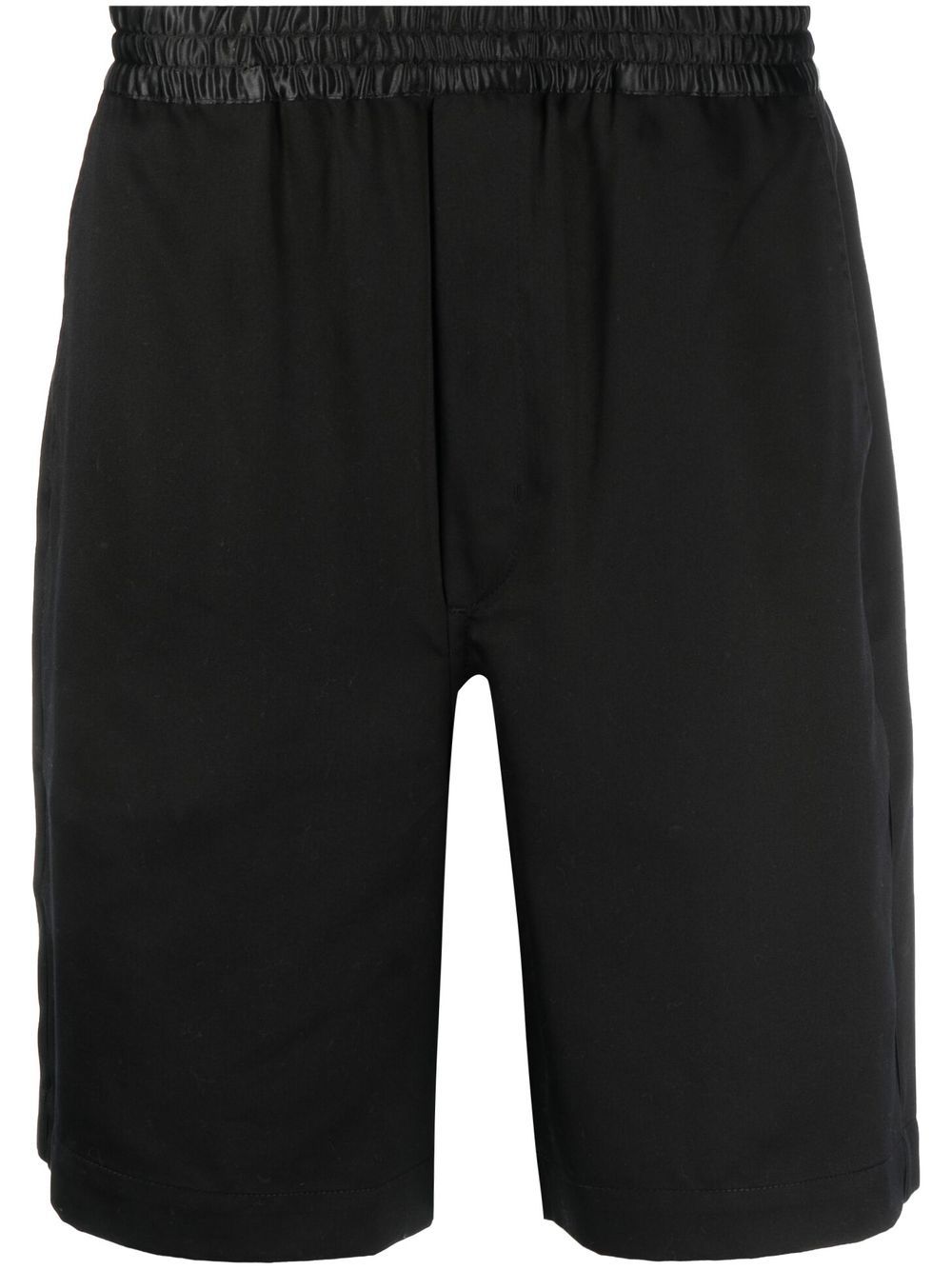 Elasticated-waist Bermuda shorts - Black