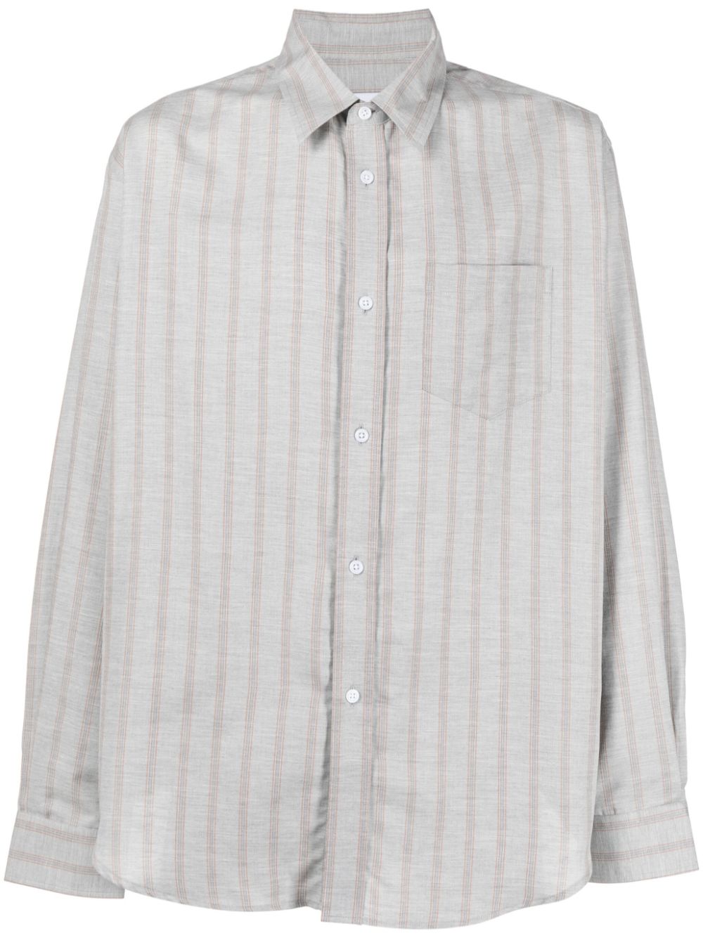 Vertical stripe-print shirt - Grey