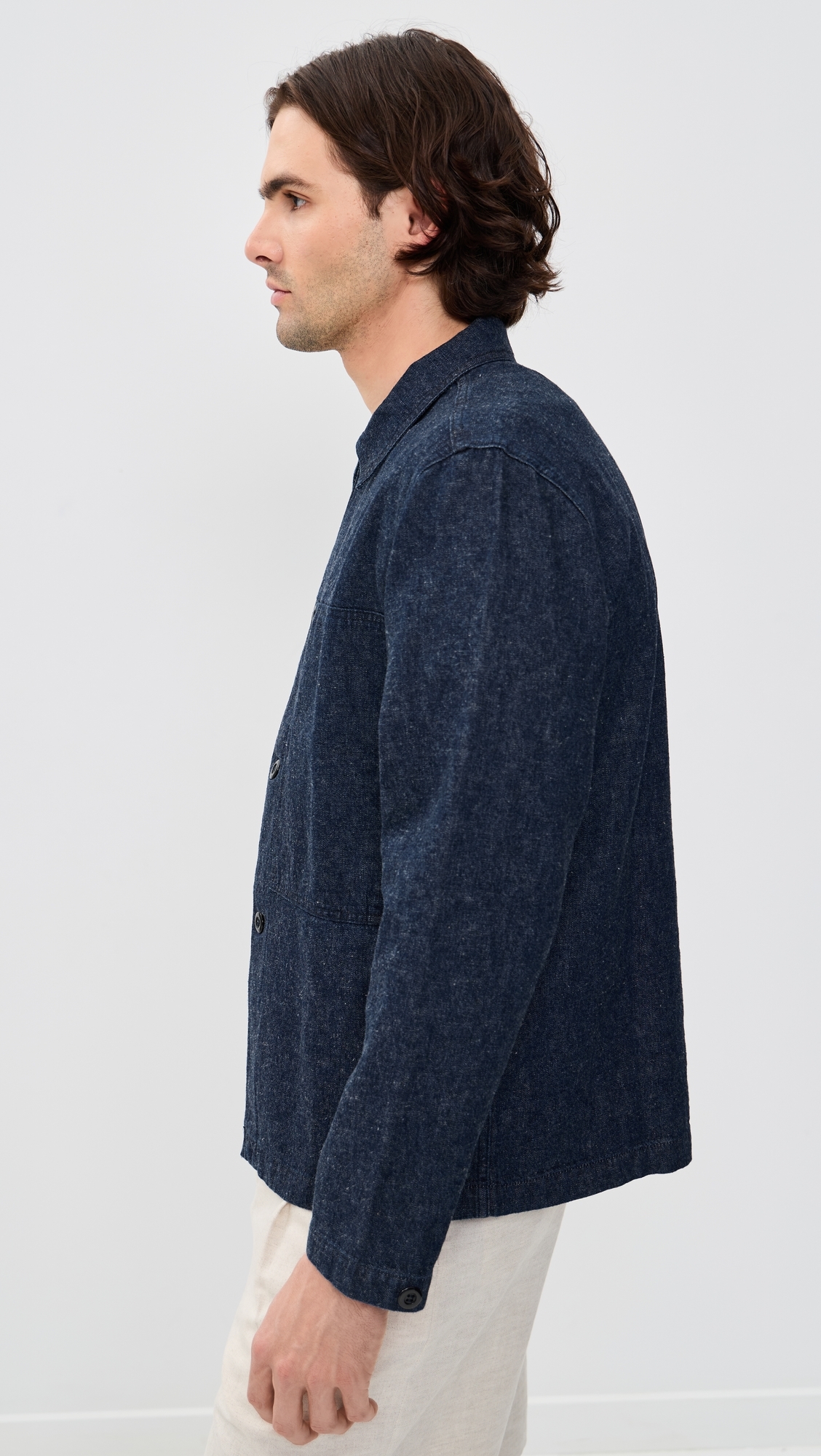 Mafra Denim Cotton and Linen Overshirt Indigo
