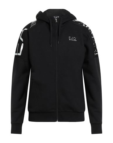 Man Sweatshirt Black Size L Cotton, Polyester, Elastane