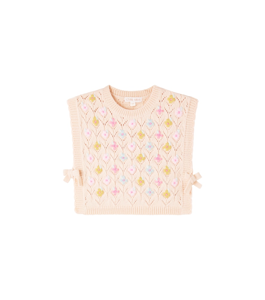 Yuliya open-knit floral top
