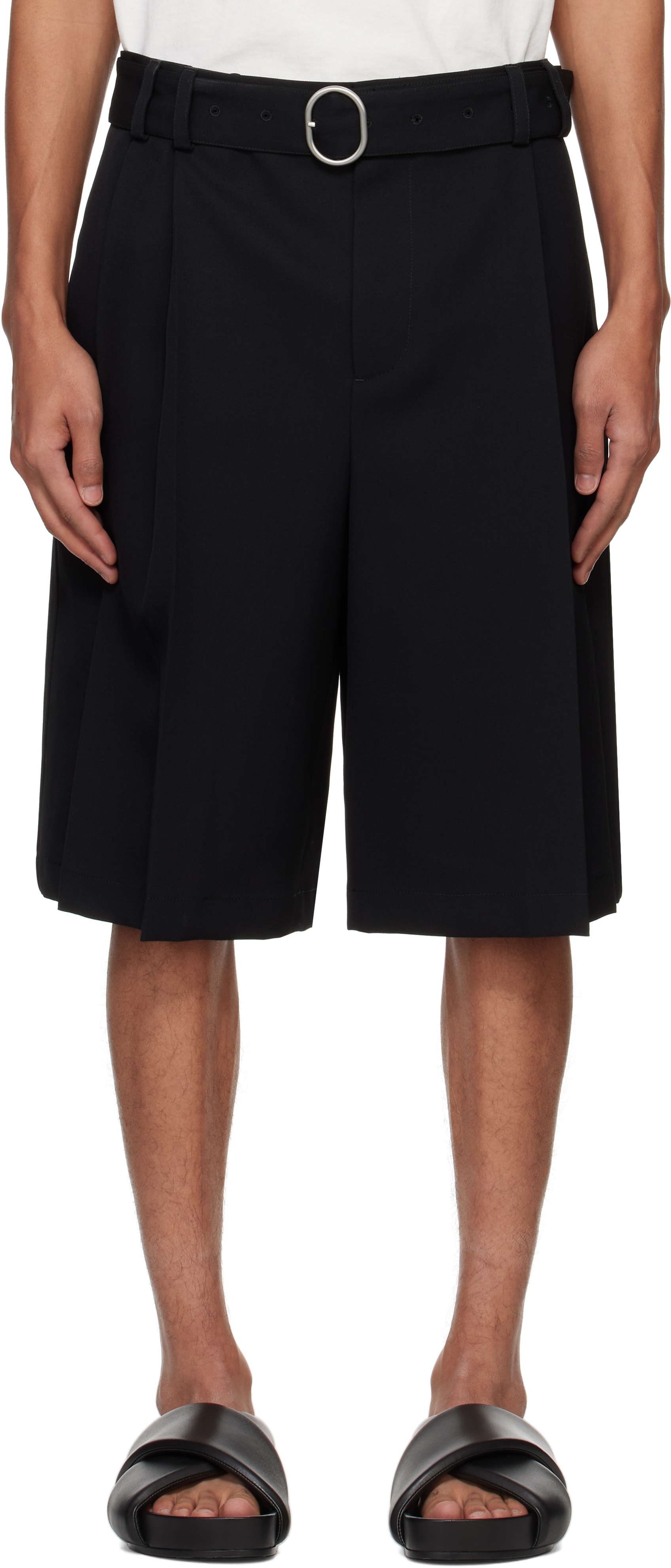 Jil Sander ブラック ベルト ショートパンツ