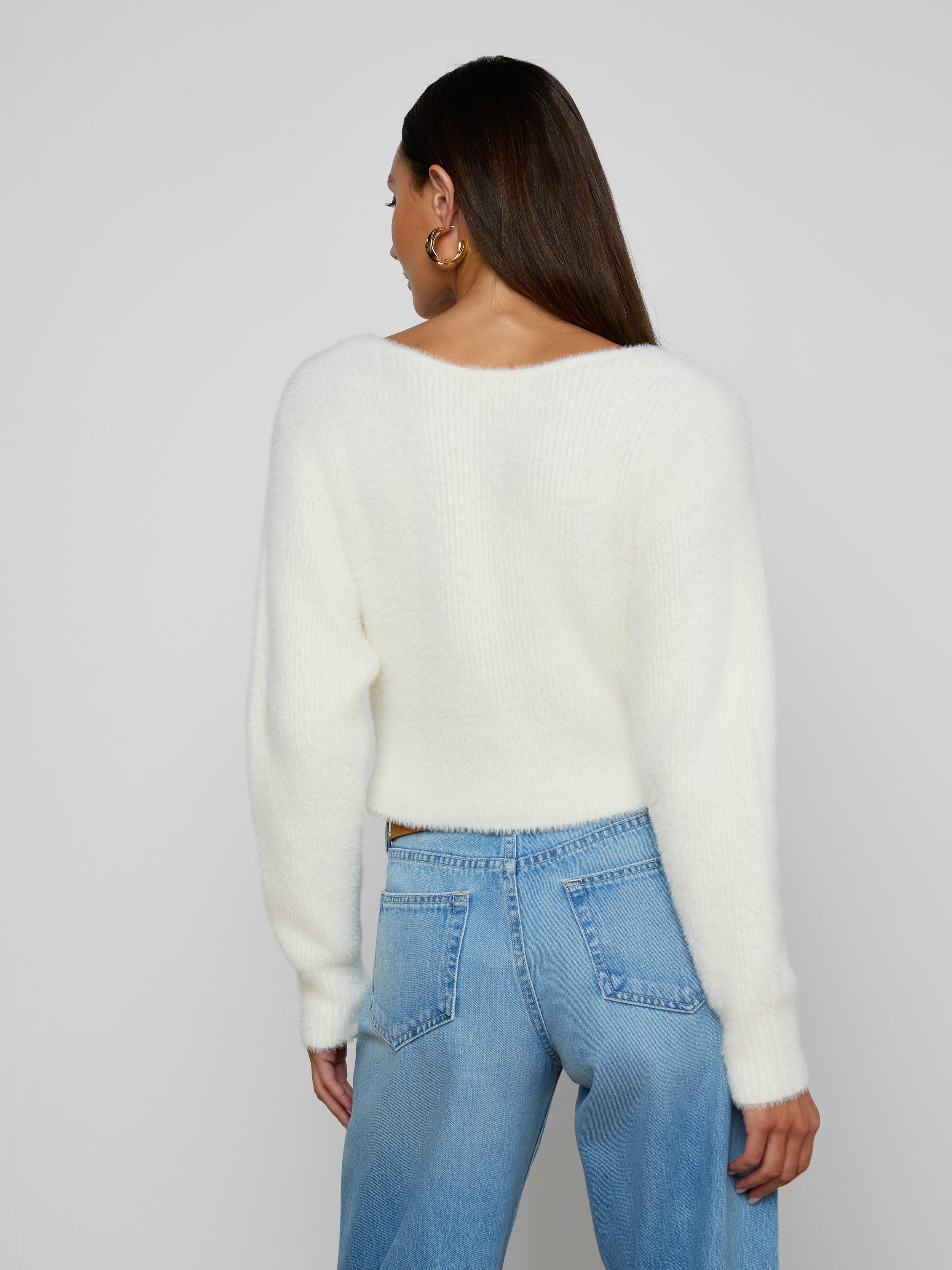 Antonella Crossover Sweater In Ivory