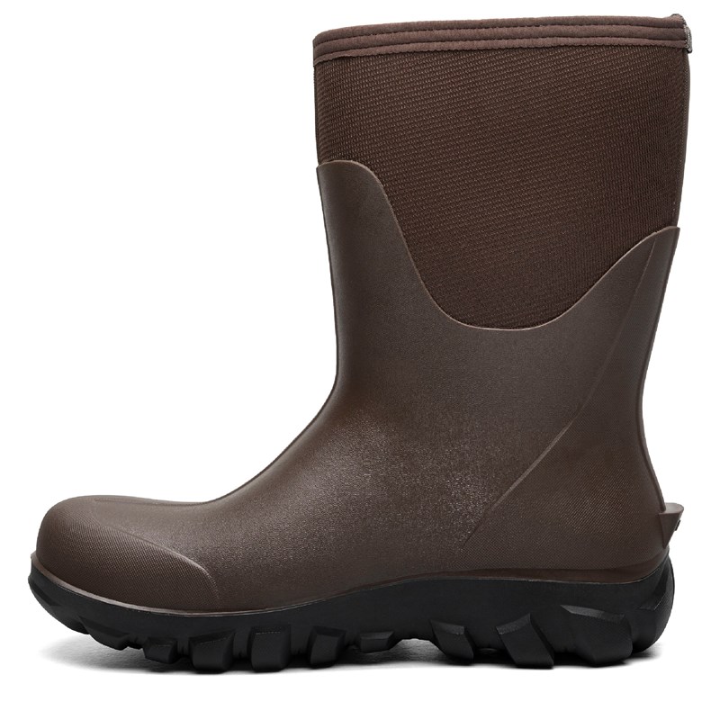 Men's Classic Seamless Mid Waterproof Winter Boots (Brown)