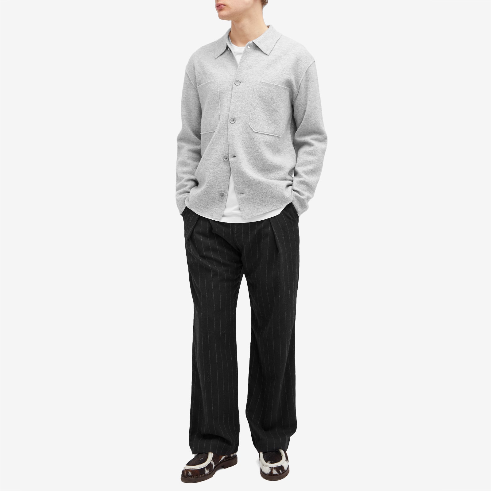 Men's Jonas Merino Overshirt in Grey Melange