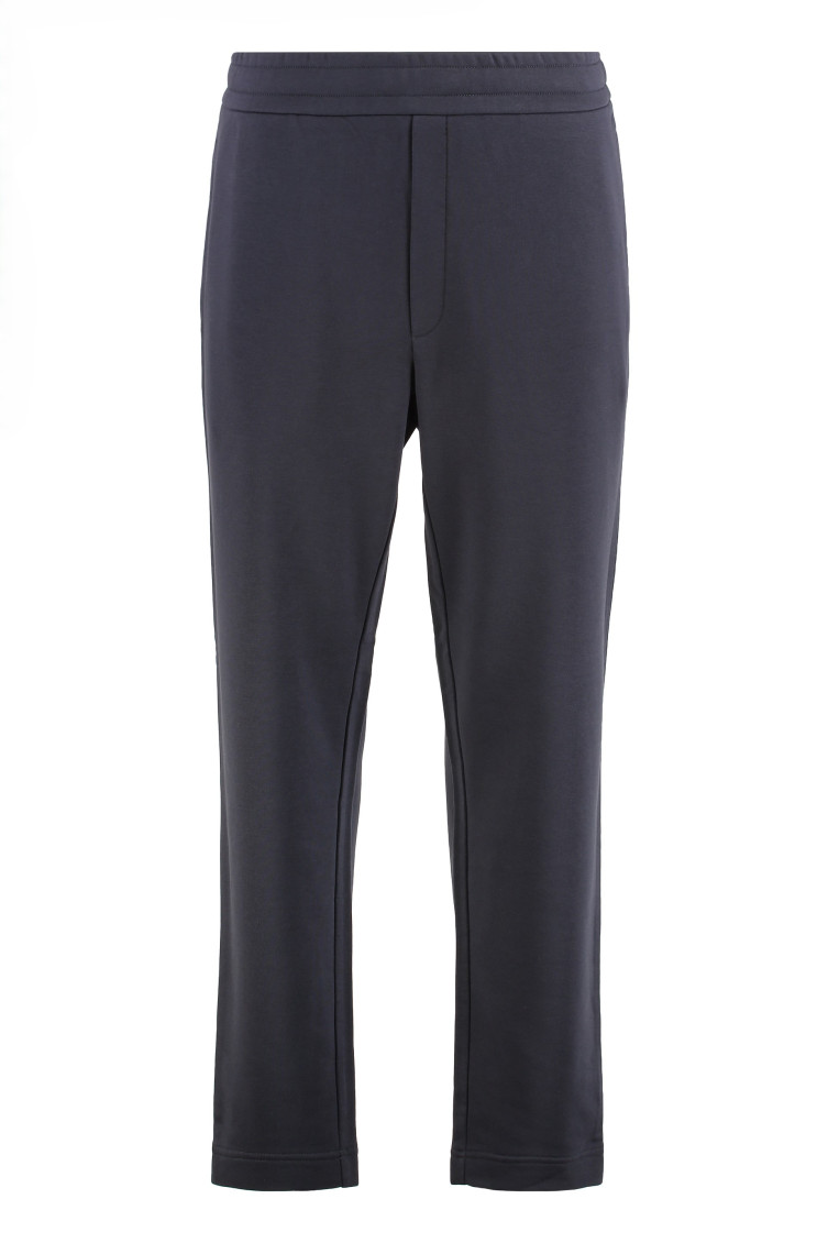 Blue Solid Sweat Pants