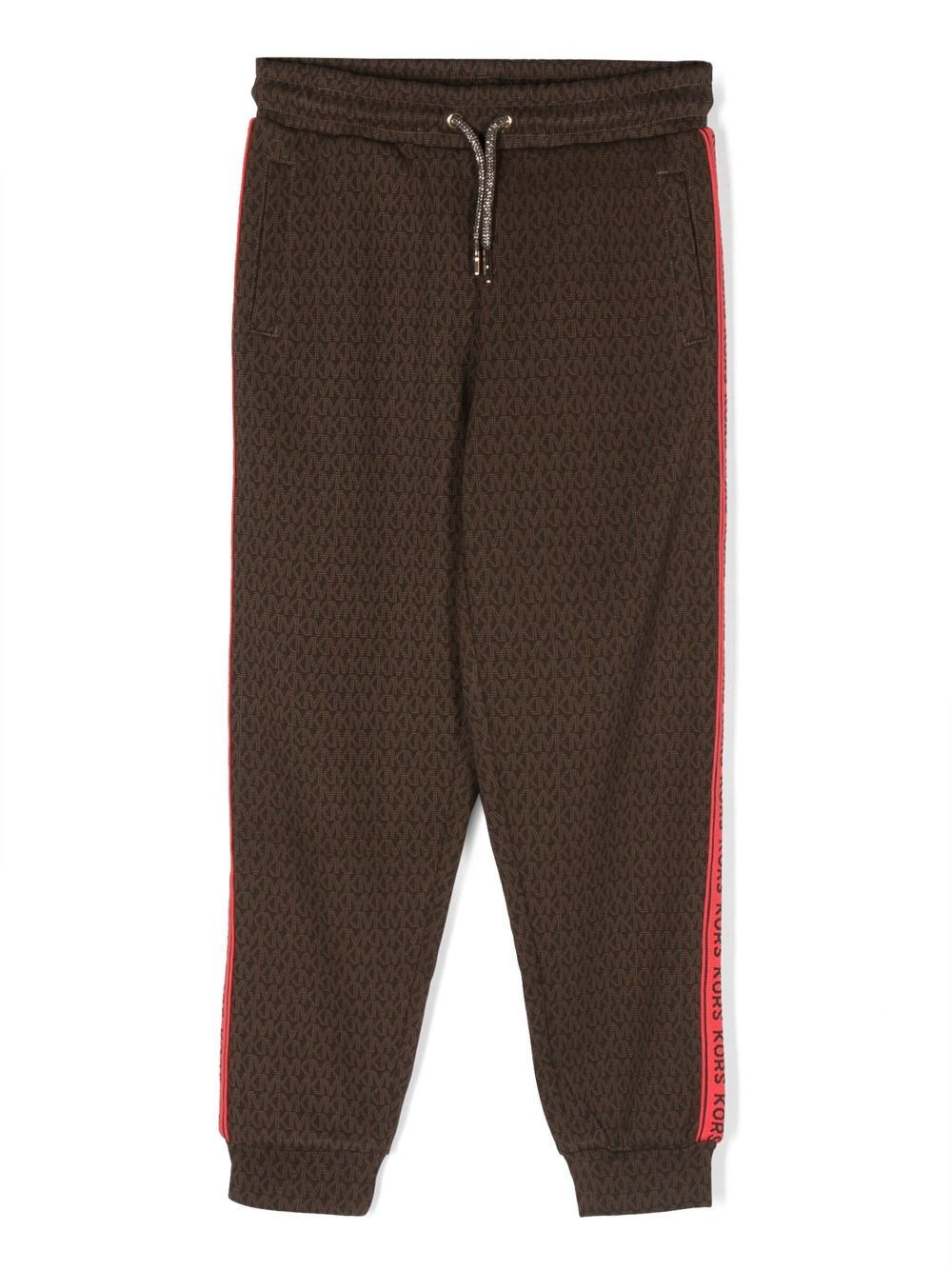 Monogram-pattern jogging bottoms - Brown
