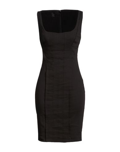 Woman Mini dress Black Size 0 Linen, Viscose, Elastane