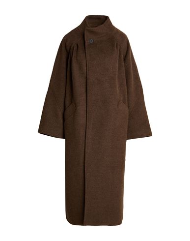 Woman Coat Brown Size M Polyester, Wool