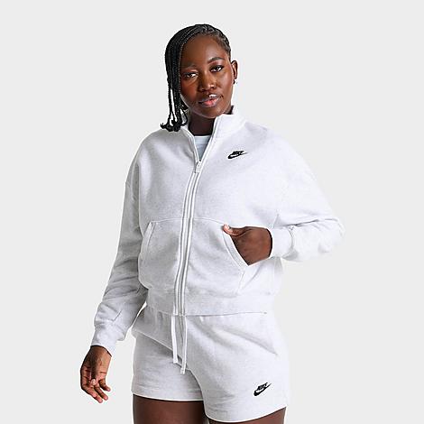 Women's Sportswear Club Fleece Loose Track Jacket in Birch Heather/Black