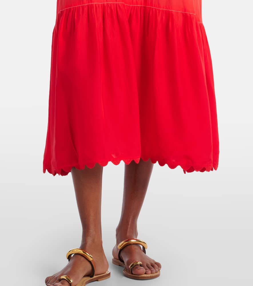 Ombré silk midi dress