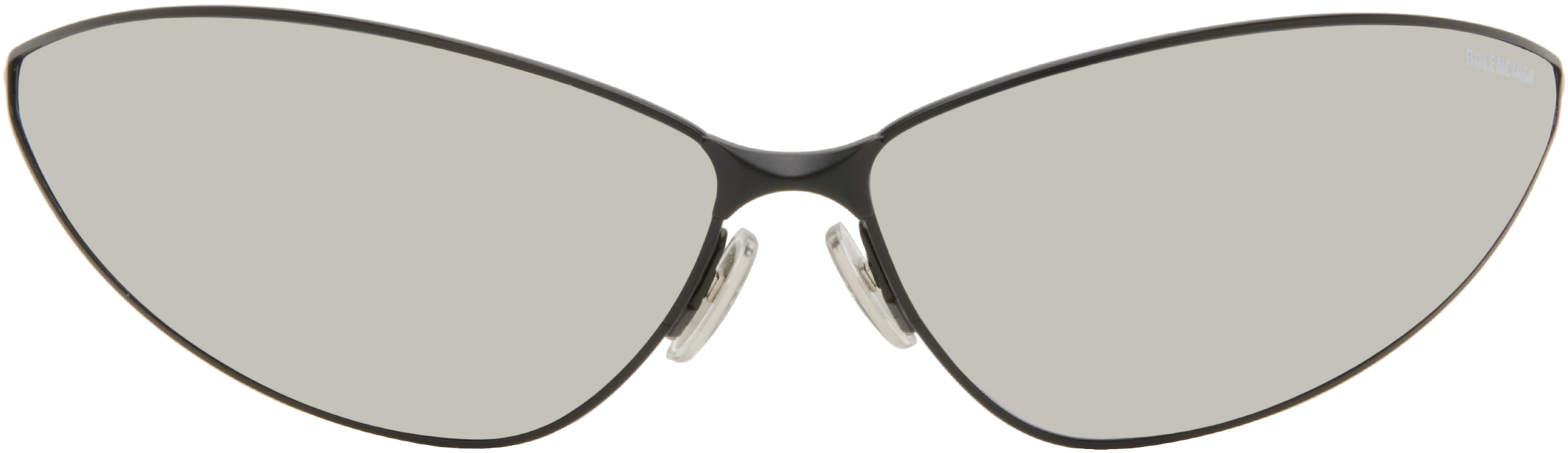 Balenciaga Black Razor Cat Eye Metal Sunglasses