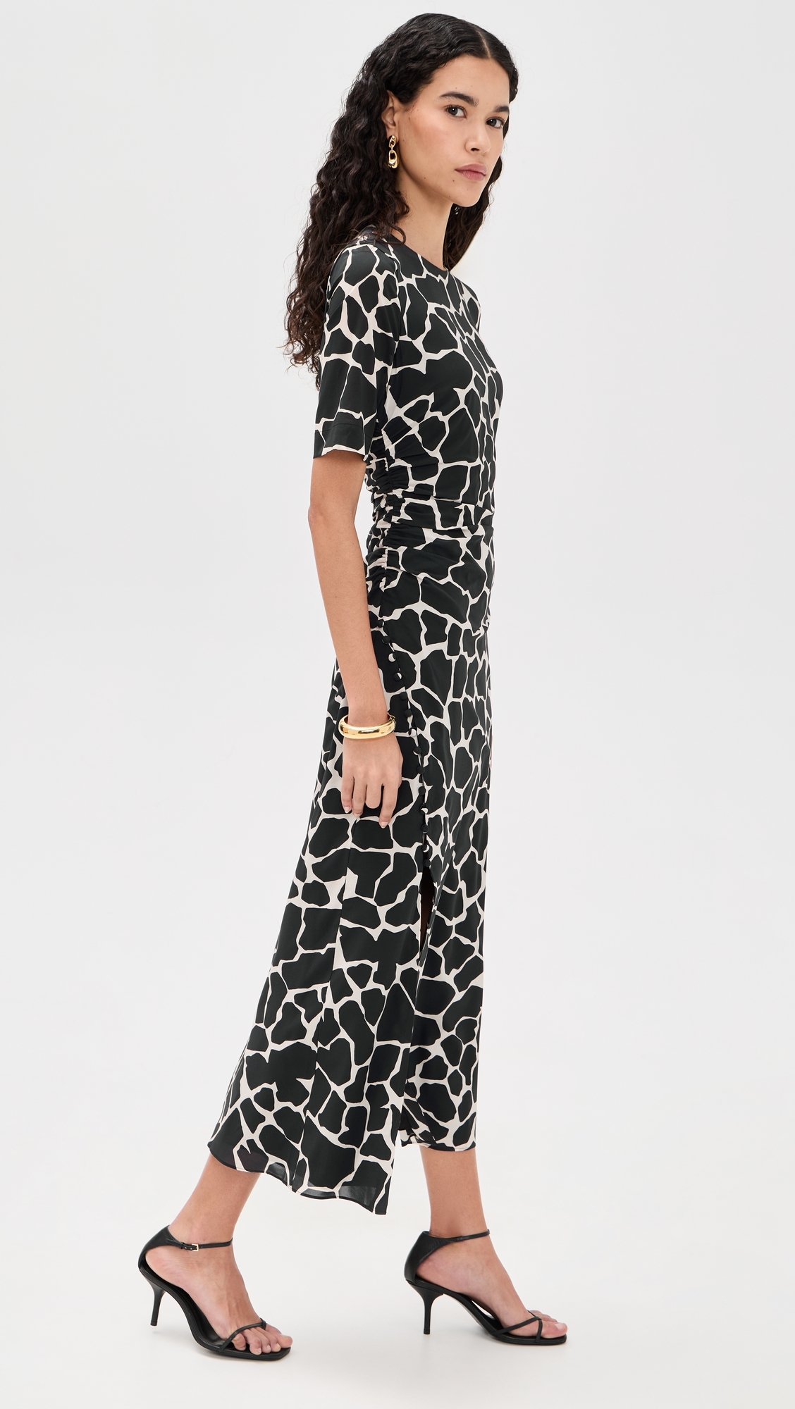 Ruched Side Dress Giraffe