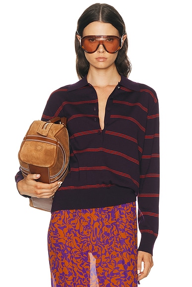 Dries Van Noten Tuno tripe Merino Wool weater Dark Purple ize