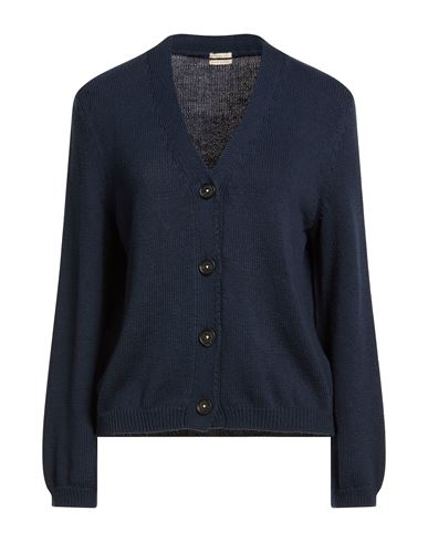 Woman Cardigan Navy Size M Cotton, Silk