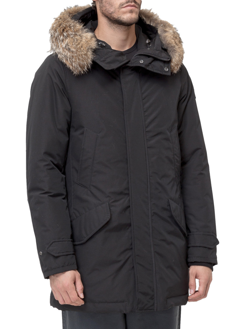 Black Solid Hood Jacket