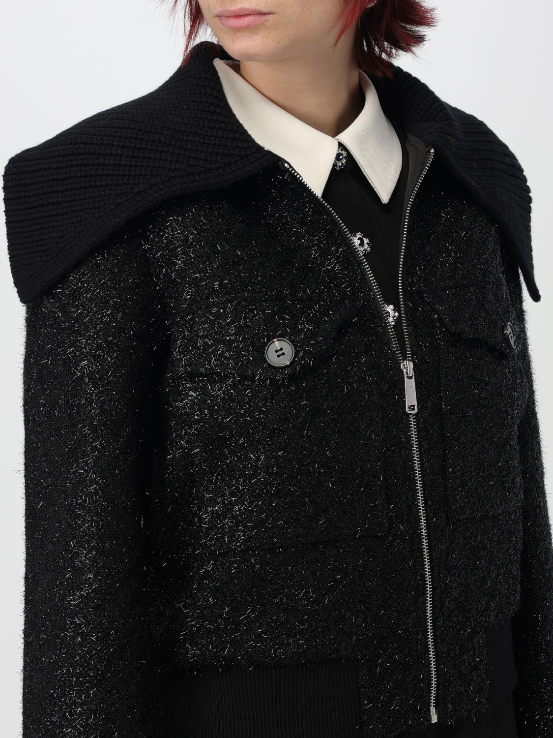 Bouclé bomber jacket - Black